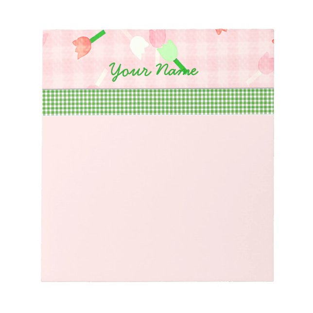 Bloc-notes floral rose (Devant)