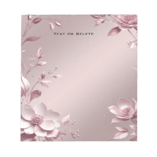 Bloc-notes floral rose délicat