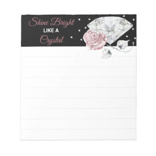 Bloc-notes Floral Rose diamant