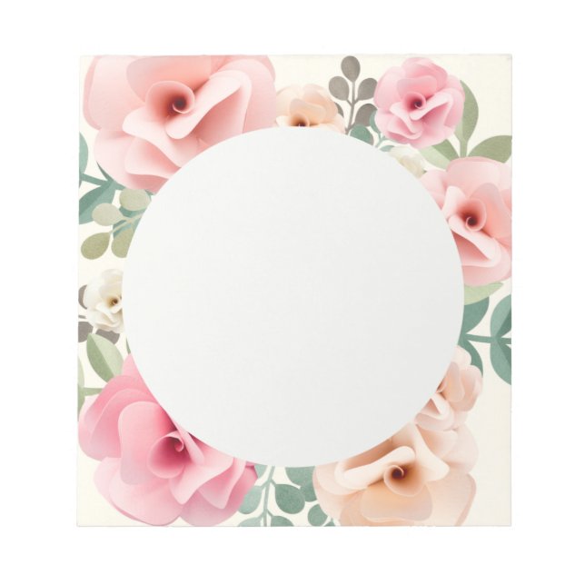 Bloc-notes floral rose Roses (Devant)