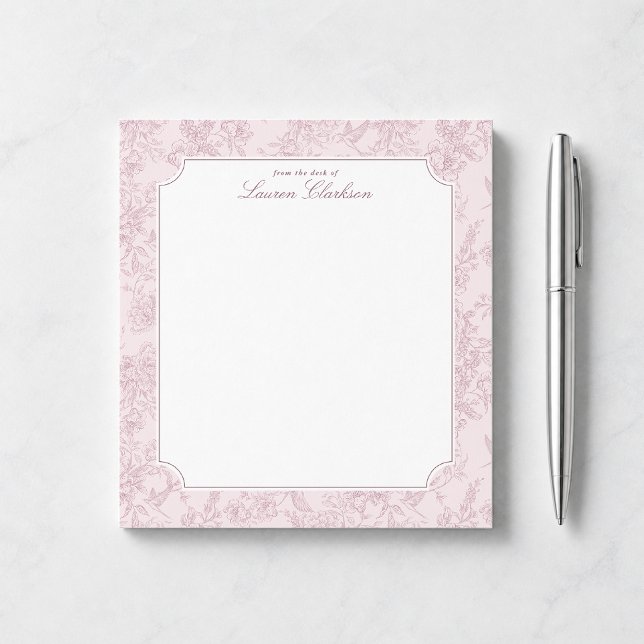 Bloc-notes floral rose toile (Créateur téléchargé)
