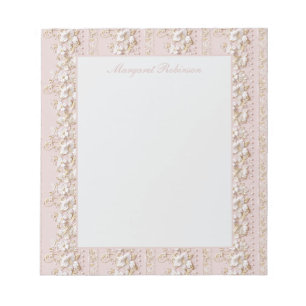 Bloc-notes floral rose vintage