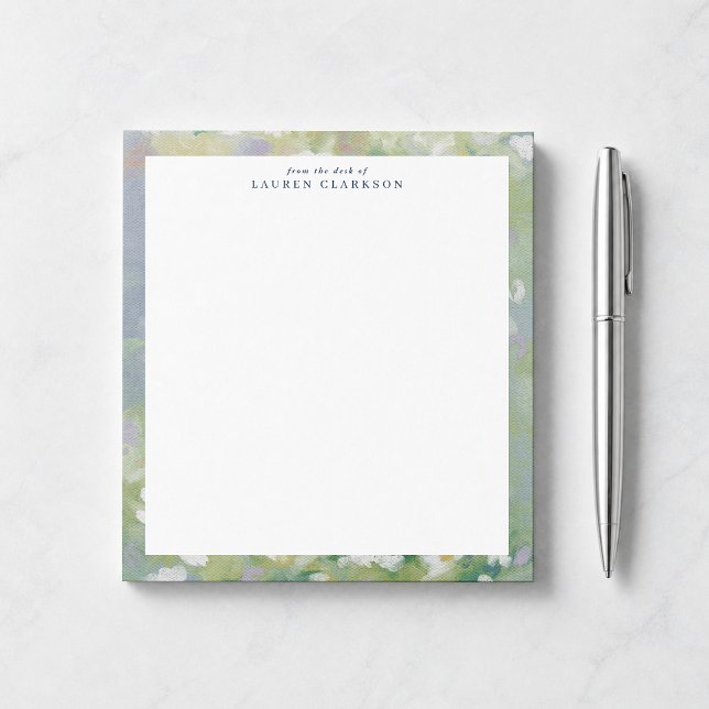 Bloc-notes floral vert doux 'De mon bureau' (Créateur téléchargé)