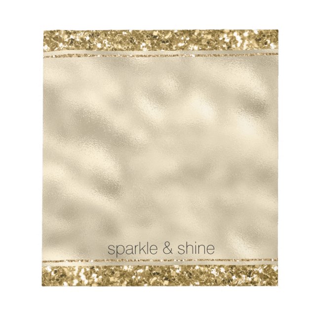 Bloc-notes Glitzy Sparkle Gold Parties scintillant (Devant)