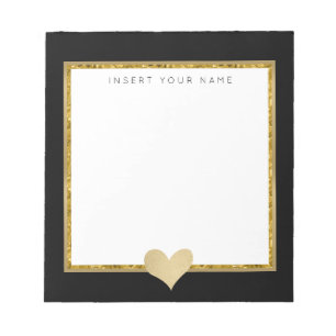 Bloc-notes Gold Crystal et Foil Heart 5,5 pouces x