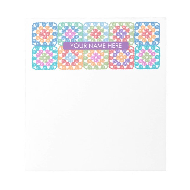 Bloc-notes Granny Carrés Crochet (Devant)