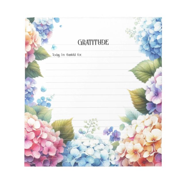 Bloc-notes Gratitude Watercolor Hydrangea (Devant)