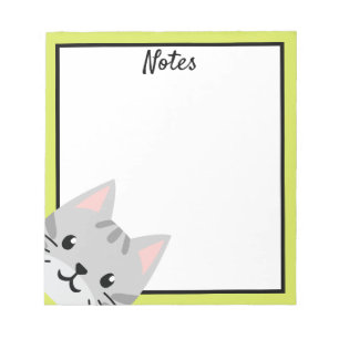 Bloc-notes gris Tabby Chat
