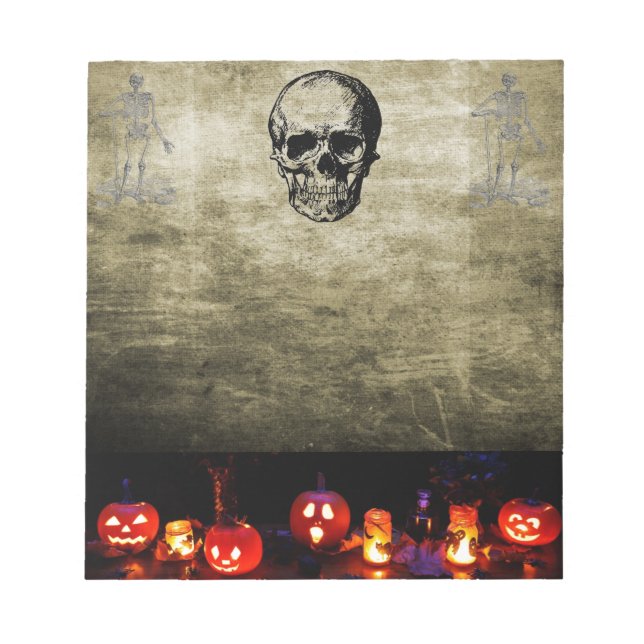 Bloc-notes Halloween crâne (Devant)