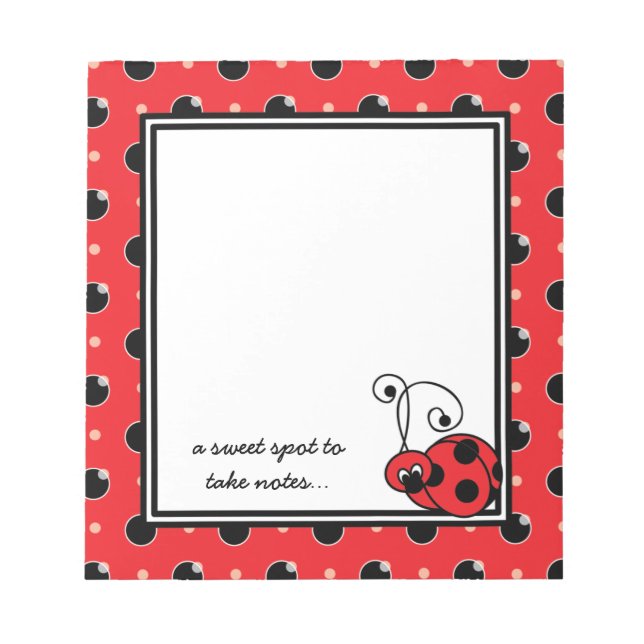 Bloc-notes Itty Bitty Ladybug - Rouge (Devant)