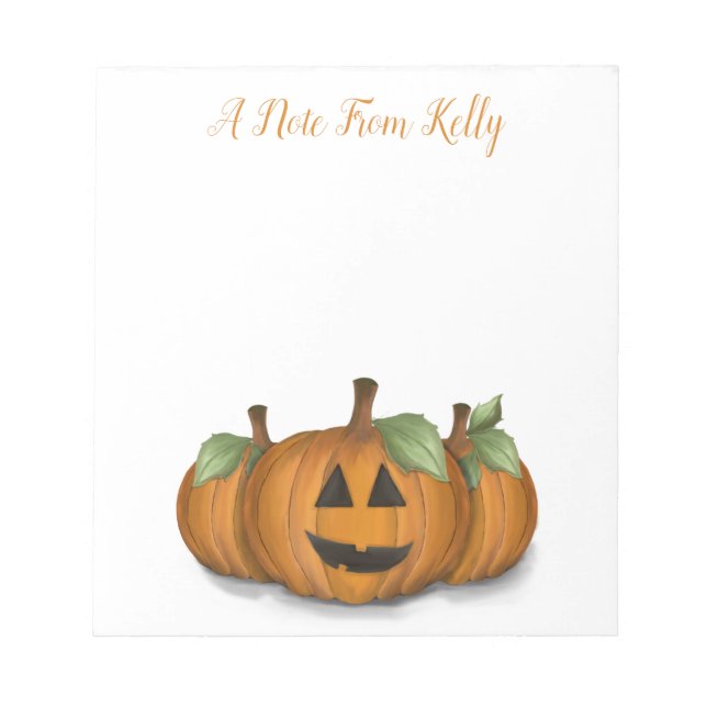 Bloc-notes Jack-o'-lantern en Citrouille (Devant)