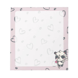 Bloc-notes Kawaii Cupid Panda & Coeurs