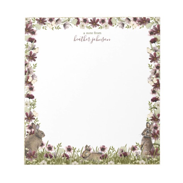 Bloc-notes Lapin Prairie de printemps Hearthlight  (Devant)