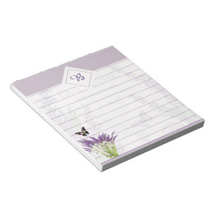 Bloc-notes lavande et papillon