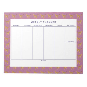 Bloc-notes Leopard, Cheetah Weekly Planner