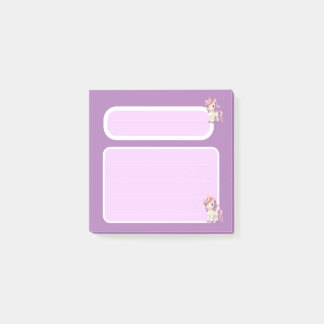 Bloc-notes licorne violette mignonne Post-it deux