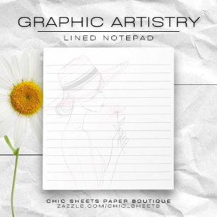 Bloc-notes ligné au design minimaliste d'art graph