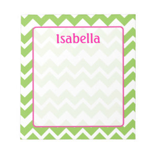 Bloc-notes Lime et Chevron Rose Zigzag
