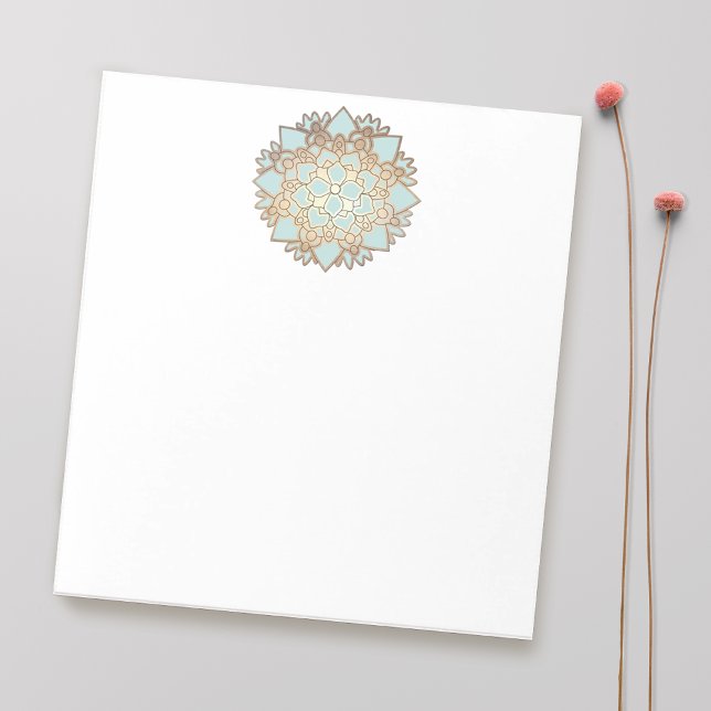 Bloc-notes Lotus bleu et or (Créateur téléchargé)