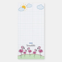 Bloc-notes magnétique personnalisé - Flamant rose
