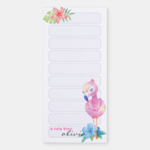 Bloc-notes magnétique personnalisé - Flamant rose