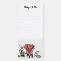 Bloc-notes magnétique Rose personnalisé pour réfri