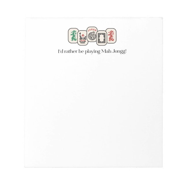 Bloc-notes Mah Jongg (Devant)