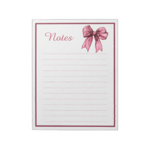Bloc-notes mignon avec ruban rose Coquette