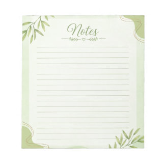 Bloc-notes minimaliste à motif de feuilles