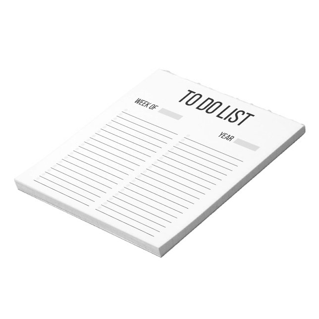 Bloc-notes minimaliste hebdomadaire à faire (Tourné)