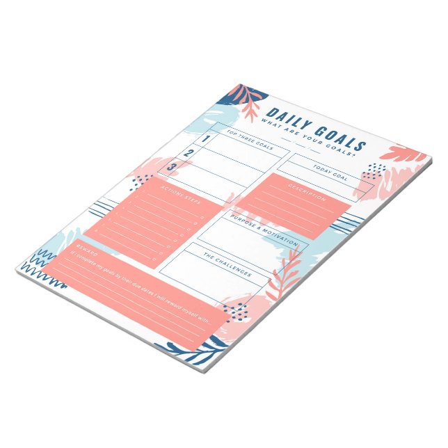 Bloc-notes moderne Blue Powder Daily Buts Planner (Incliné)