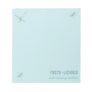 Bloc-notes moderne du milieu du siècle - bleu