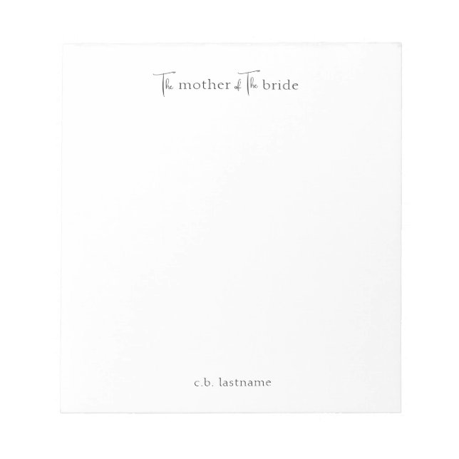 Bloc-notes moderne personnalisée mère de la mariée (Devant)