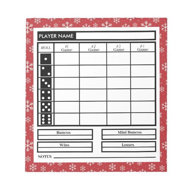 Bloc-notes moderne tendance Merry Christmas Bunco  (Devant)