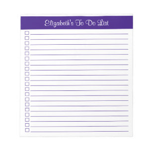 Bloc-notes moderne tendance violet une colonne Lis