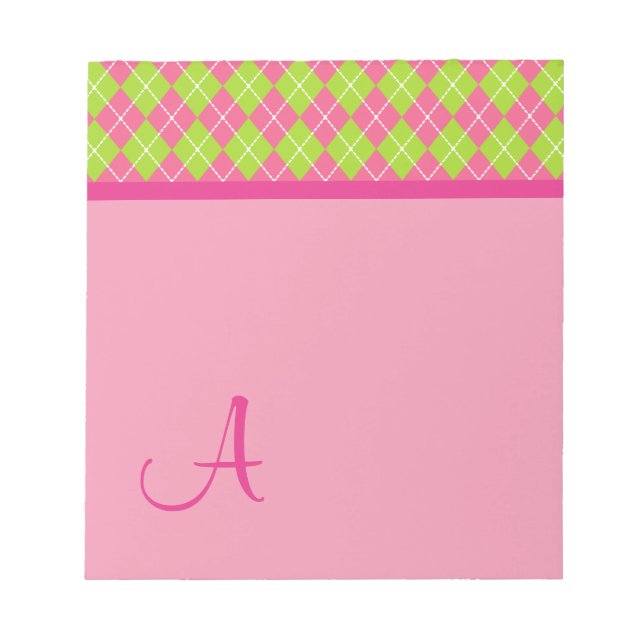 Bloc-notes monogrammé Argyle (Devant)
