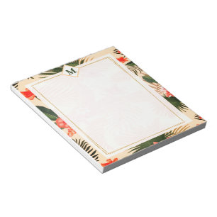 Bloc-notes monogramme plantes tropicales