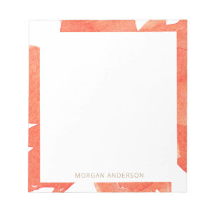 bloc-notes monographique floral couleur corail