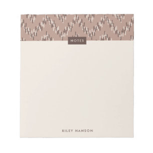 Bloc-notes Motif Boho Ikat Zig Zag - Brown