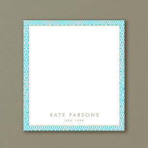 Bloc-notes Motif en treillis Turquoise
