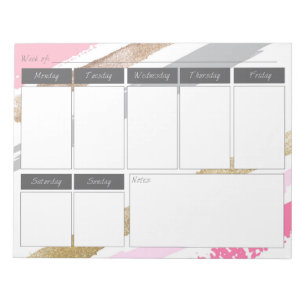 Bloc-notes Motif hebdomadaire Pink & Gold