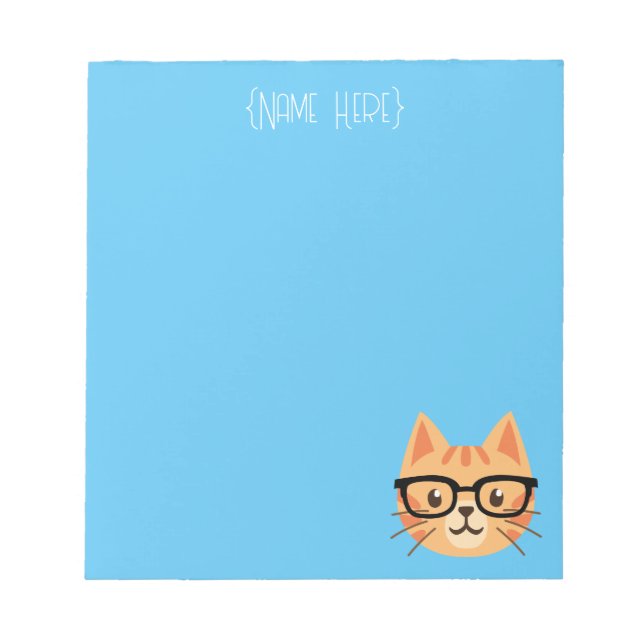Bloc-notes Nerdy Orange Cat - Nom personnalisé (Devant)