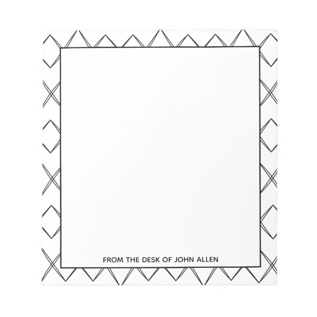 Bloc-notes noir et blanc diamant (personnalisation (Devant)