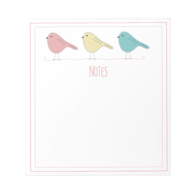 Bloc-notes Oiseaux sur un Fil (Devant)