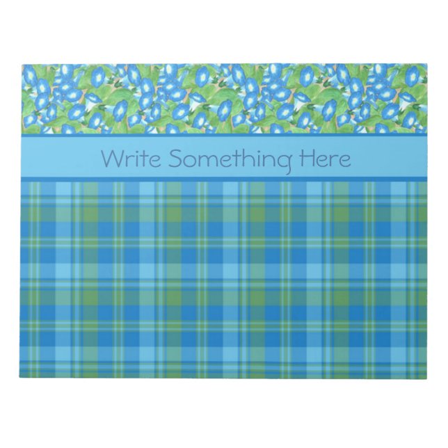 Bloc-notes ou Jotter Blue Morning Glory et Plaid (Devant)