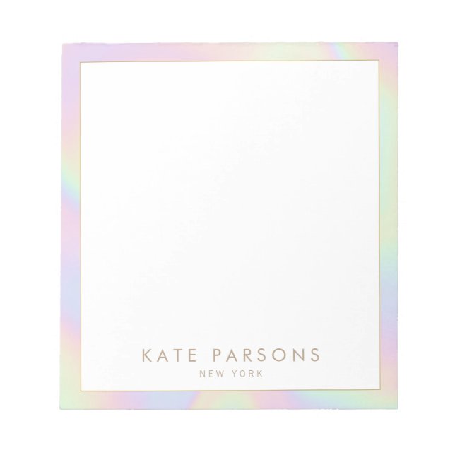 Bloc-notes Pastel Rainbow Iridescente (Devant)