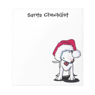 Bloc-notes père Noël Bull Terrier