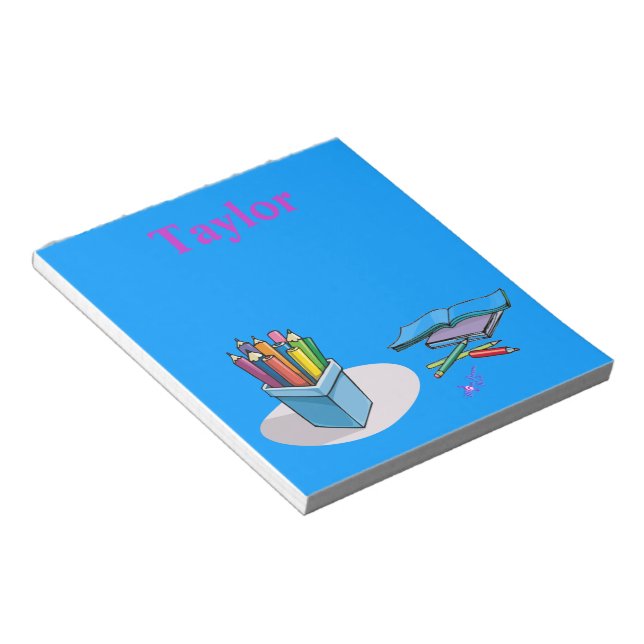 Bloc-notes personnalisable Livres et Crayons (Incliné)
