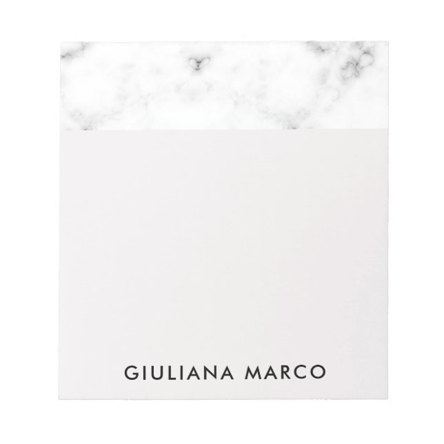 Bloc-notes personnalisable - Motif en marbre et ro (Devant)