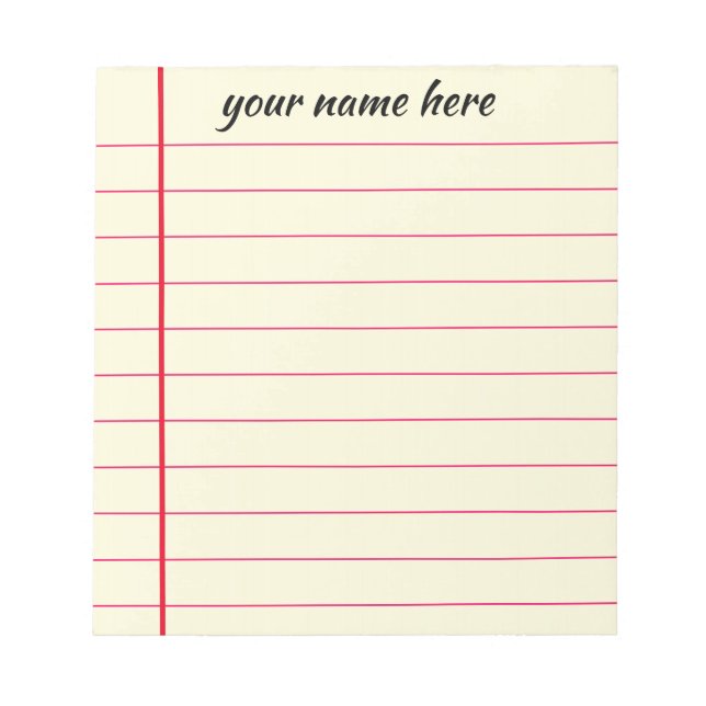 Bloc-notes personnalisé (Devant)